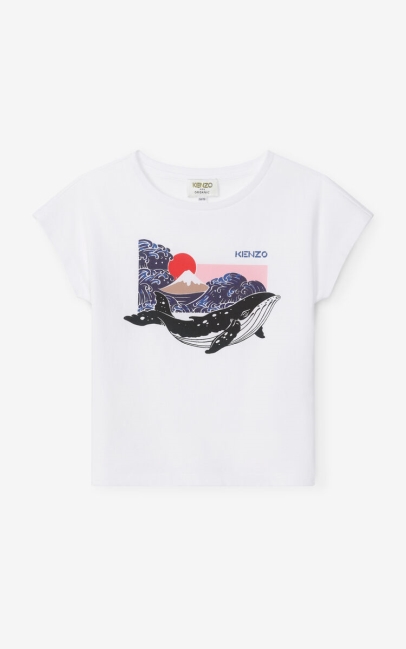 Kenzo Kids Whale T-shirt Off White